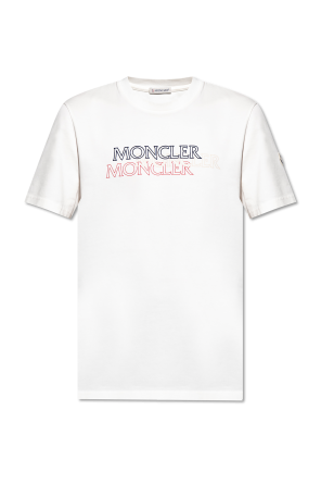 Biały T-shirt z logo Moncler - Vitkac Polska